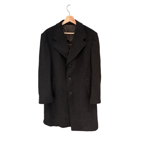 Cortefiel Charcoal Wool Overcoat Coat Jacket – Size 56 (XXL) – 100% Virgin Wool - Picture 1 of 8